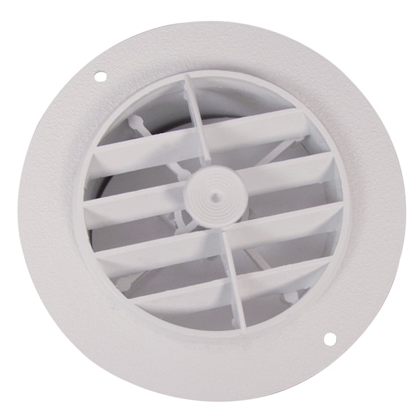 D&W D&W 3840RWH Rotaire Heat Outlet Vent with Damper - 4", White - 3840RWH