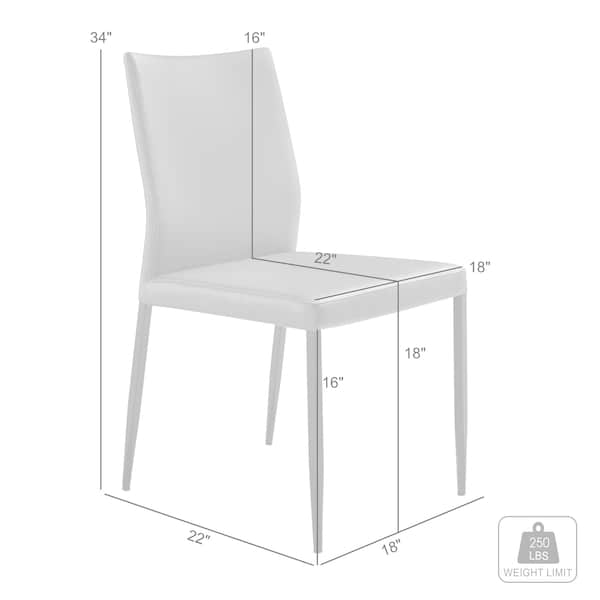 Armen Living Kash Upholstered Dining Chair in Brown Faux Leather with Black Metal Legs - Set of 2 - LCKASIBLKPE