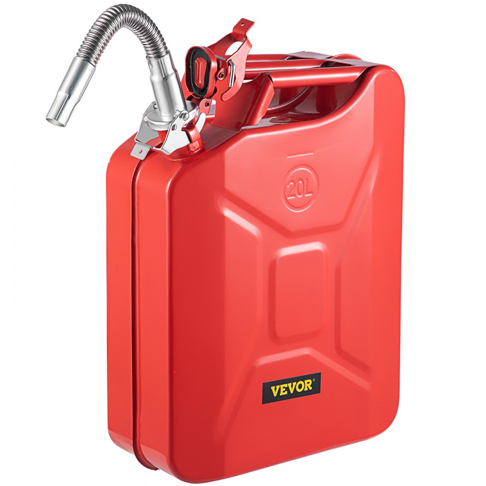 VEVOR Jerry Fuel Can, 5.3 Gallon / 20 L Portable Jerry Gas Can with Flexible Spout System, Rustproof ＆ Heat-resistant Steel Fuel Tank for Cars Trucks Equipment, Red - JBYTHSBDDWC3L44IJV0