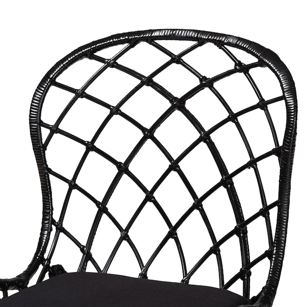 Baxton Studio Sabelle Modern Bohemian Black Finished Rattan and Metal 2-Piece Dining Chair Set, PR - 231-2PC-12820-ZORO