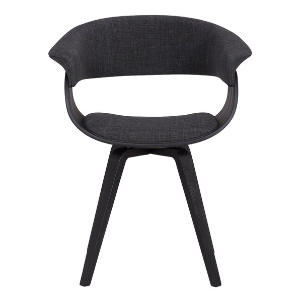 Armen Living Summer Contemporary Dining Chair in Black Brush Wood Finish and Charcoal Fabric - LCSUCHBLCH