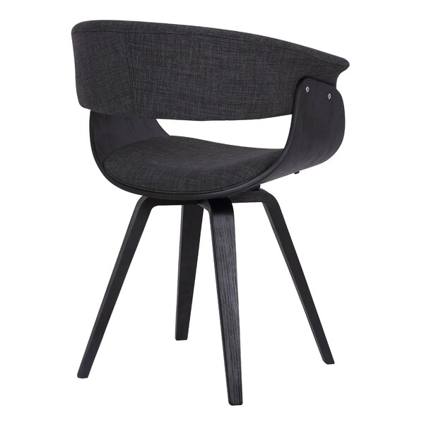 Armen Living Summer Contemporary Dining Chair in Black Brush Wood Finish and Charcoal Fabric - LCSUCHBLCH