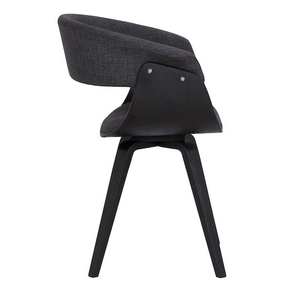 Armen Living Summer Contemporary Dining Chair in Black Brush Wood Finish and Charcoal Fabric - LCSUCHBLCH