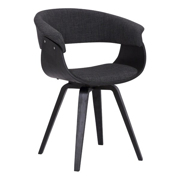 Armen Living Summer Contemporary Dining Chair in Black Brush Wood Finish and Charcoal Fabric - LCSUCHBLCH
