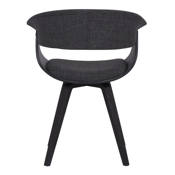Armen Living Summer Contemporary Dining Chair in Black Brush Wood Finish and Charcoal Fabric - LCSUCHBLCH