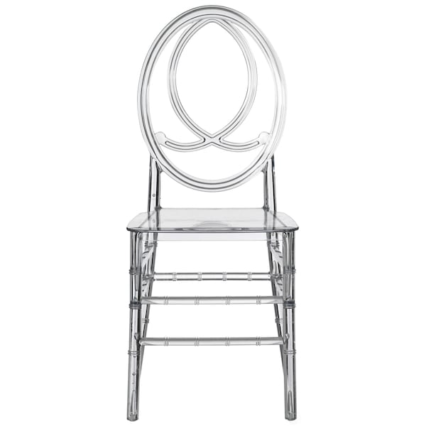 Fabulaxe Modern Acrylic Phoenix Dining Chair, Stackable Transparent Party Chair, Crystal Clear Acrylic Chair - QI004659.CL