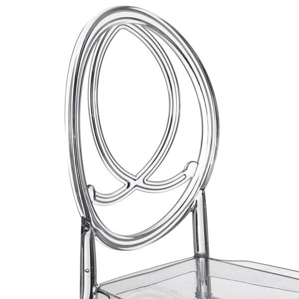 Fabulaxe Modern Acrylic Phoenix Dining Chair, Stackable Transparent Party Chair, Crystal Clear Acrylic Chair - QI004659.CL