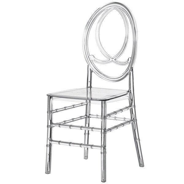 Fabulaxe Modern Acrylic Phoenix Dining Chair, Stackable Transparent Party Chair, Crystal Clear Acrylic Chair - QI004659.CL
