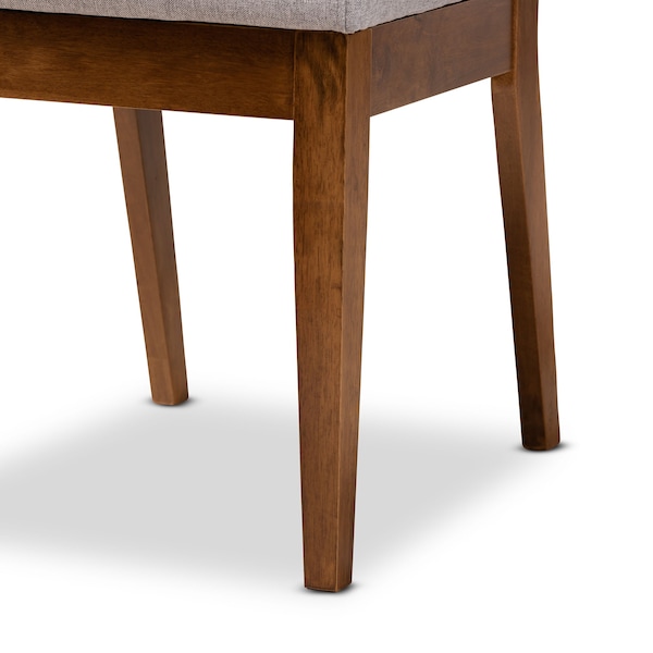 Baxton Studio Gideon ModernGrey Fabric Upholstered and Walnut Brown Finished Wood Dining Chair Set(2PC) PR - 195-2PC-12145-ZORO