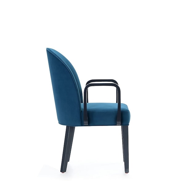 Manhattan Comfort Hillman Dining Arm Chair in Blue - DC087AR-BL