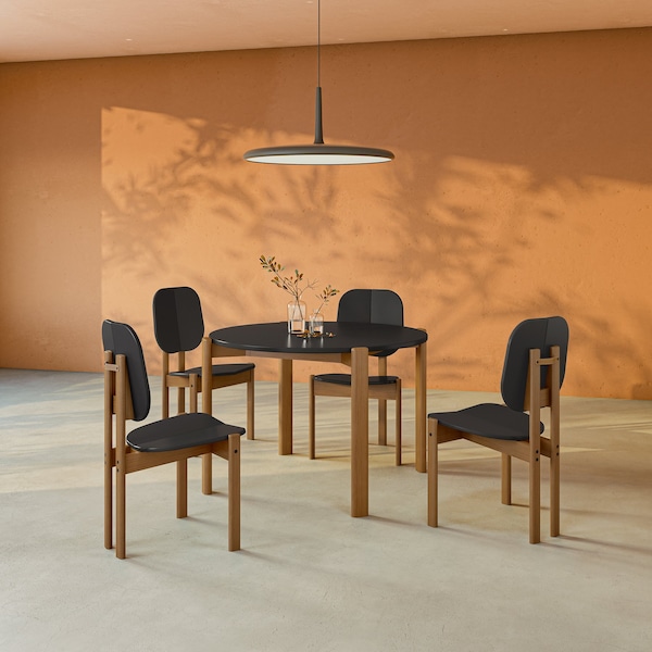 Manhattan Comfort Gales Dining Chair in Black - Set of 4 - 2-DC-83938-BK
