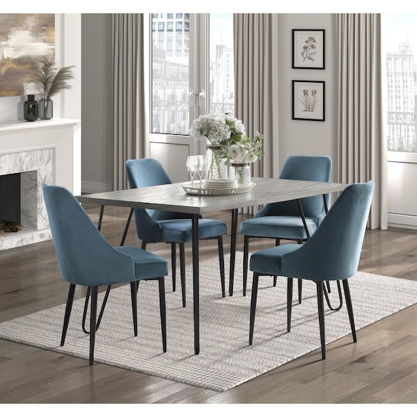 Homelegance Keene Side Chair, Blue - 5817BUS