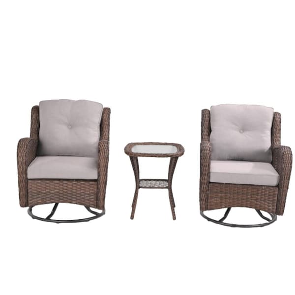 W Unlimited Swivel Rocker Dining Chair, Brown, 3PK - SW2126