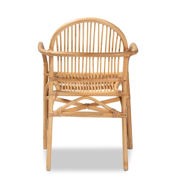Baxton Studio Tugera Modern Bohemian Natural Brown Rattan Dining Chair - 211-12767-ZORO