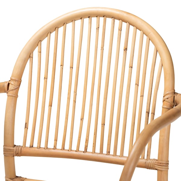 Baxton Studio Tugera Modern Bohemian Natural Brown Rattan Dining Chair - 211-12767-ZORO