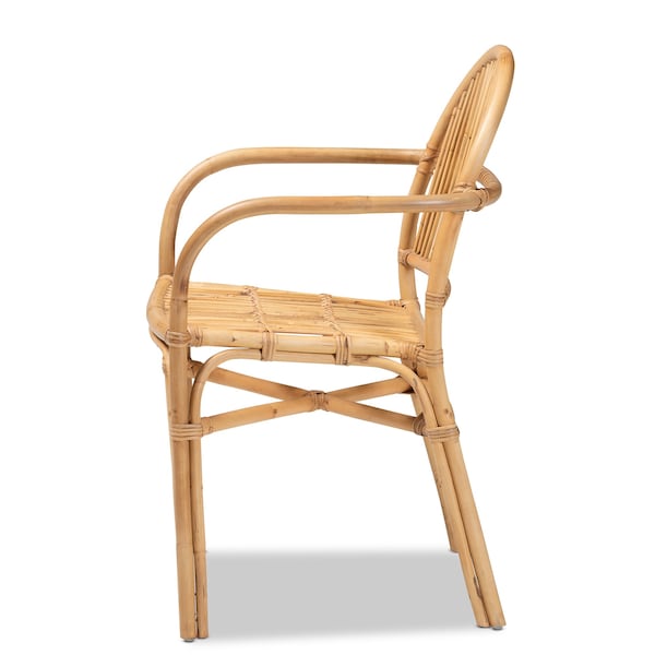 Baxton Studio Tugera Modern Bohemian Natural Brown Rattan Dining Chair - 211-12767-ZORO