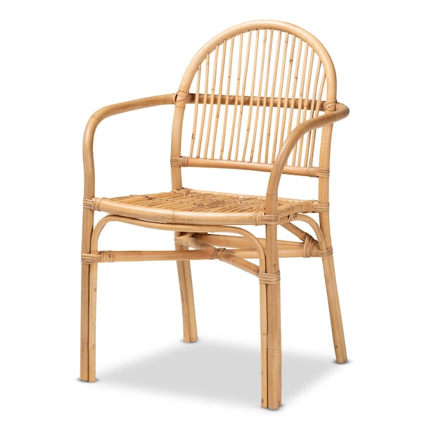 Baxton Studio Tugera Modern Bohemian Natural Brown Rattan Dining Chair - 211-12767-ZORO