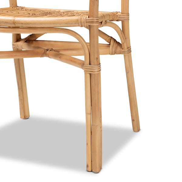 Baxton Studio Tugera Modern Bohemian Natural Brown Rattan Dining Chair - 211-12767-ZORO