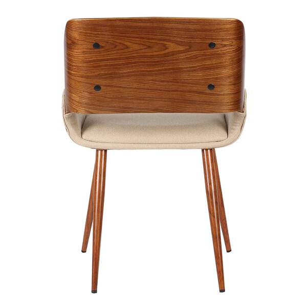 Armen Living Panda Mid-Century Dining Chair in Walnut Finish and Brown Fabric - LCPNSIWABR