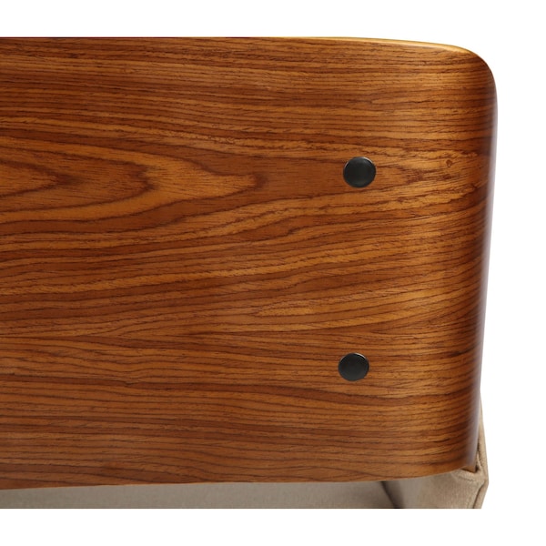 Armen Living Panda Mid-Century Dining Chair in Walnut Finish and Brown Fabric - LCPNSIWABR