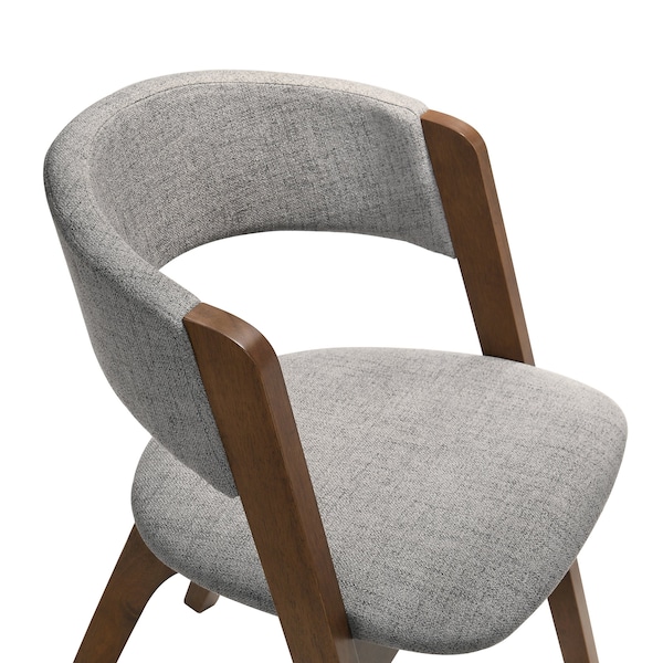 Armen Living Rowan Gray Upholstered Dining Chairs in Walnut Finish - Set of 2 - LCRWSIGRWA
