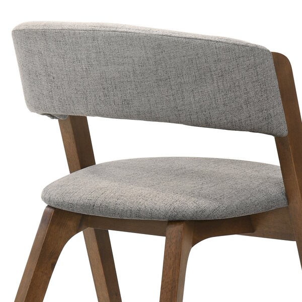 Armen Living Rowan Gray Upholstered Dining Chairs in Walnut Finish - Set of 2 - LCRWSIGRWA