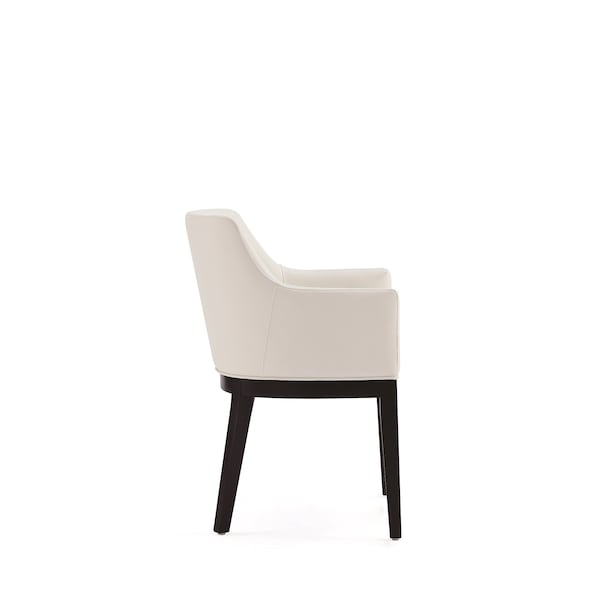 Manhattan Comfort Gansevoort Faux Leather Dining Armchair in Cream - DC051AR-CR
