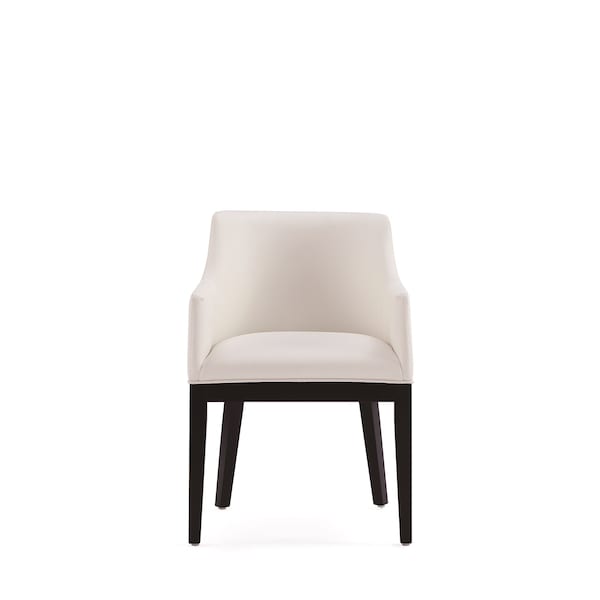 Manhattan Comfort Gansevoort Faux Leather Dining Armchair in Cream - DC051AR-CR