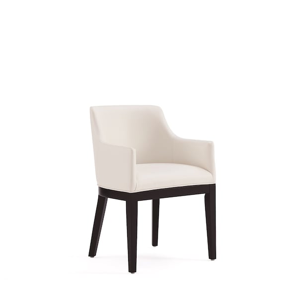 Manhattan Comfort Gansevoort Faux Leather Dining Armchair in Cream - DC051AR-CR