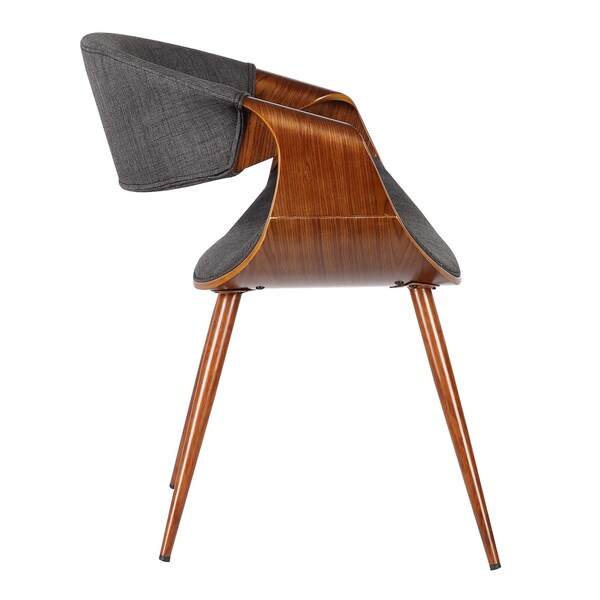 Armen Living Butterfly Mid-Century Dining Chair in Walnut Finish and Charcoal Fabric - LCBUCHWACH
