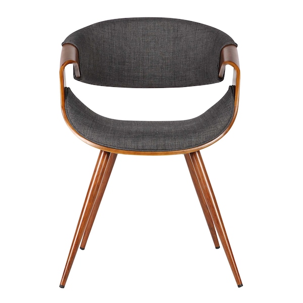 Armen Living Butterfly Mid-Century Dining Chair in Walnut Finish and Charcoal Fabric - LCBUCHWACH