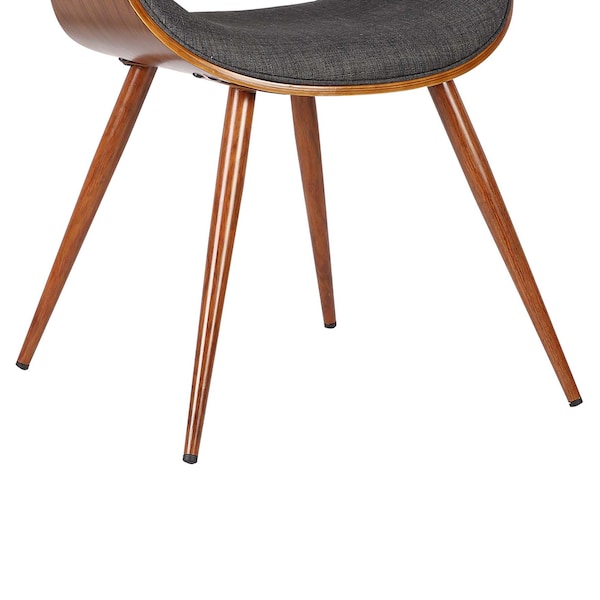 Armen Living Butterfly Mid-Century Dining Chair in Walnut Finish and Charcoal Fabric - LCBUCHWACH