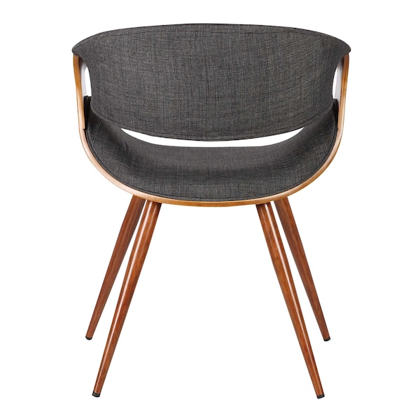 Armen Living Butterfly Mid-Century Dining Chair in Walnut Finish and Charcoal Fabric - LCBUCHWACH