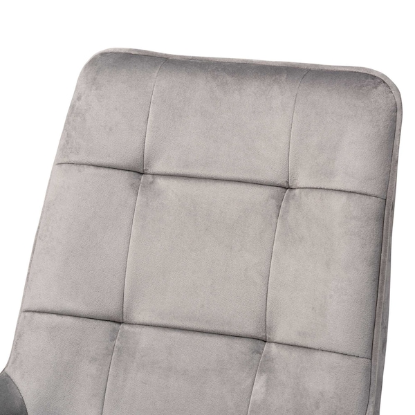 Baxton Studio Gavino Modern Luxe and Glam Grey Velvet  Upholstered and Gold Metal 2-Piece Dining Chair Set, PR - SET OF 2 190-11790-ZORO