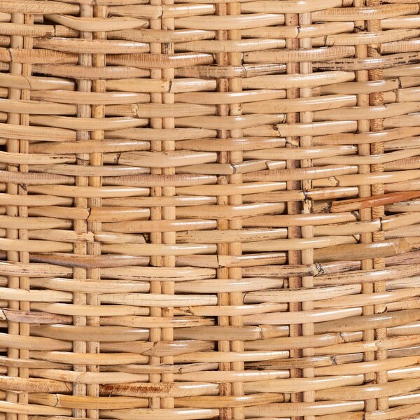 Bali & Pari Rowen Bohemian Light Honey Kubu Rattan and Mahogany Wood Dining Chair - 245-13712-ZORO