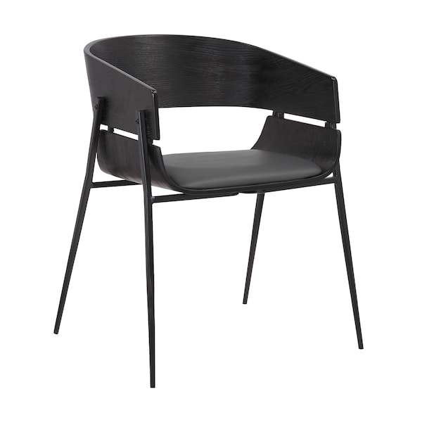 Armen Living Bronte Wood and Metal Contemporary Dining Room Chairs Set of 2 - LCBRSIBLGR