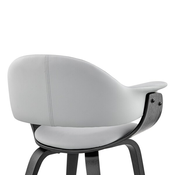 Armen Living Adalyn Gray Faux Leather and Black Wood Dining Room Accent Chair - LCADCHBLGR