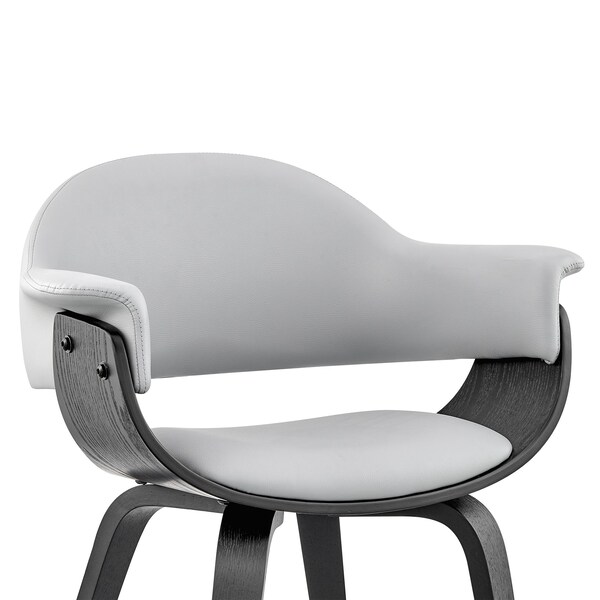 Armen Living Adalyn Gray Faux Leather and Black Wood Dining Room Accent Chair - LCADCHBLGR
