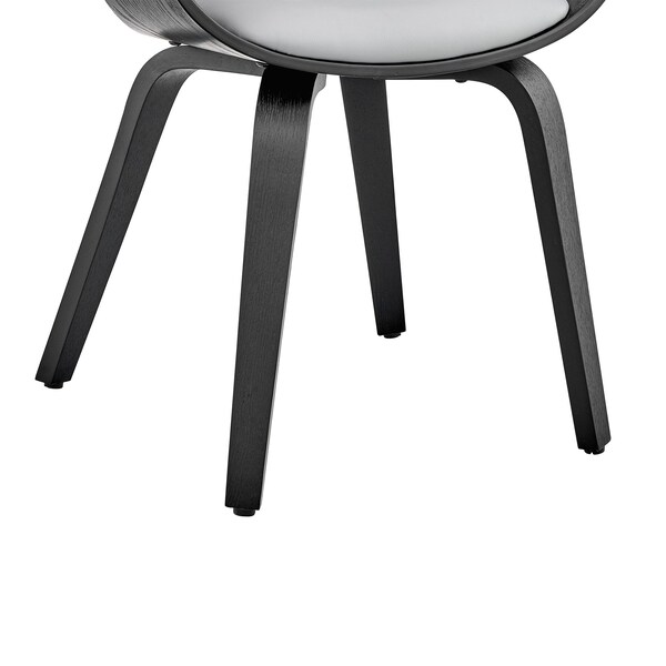 Armen Living Adalyn Gray Faux Leather and Black Wood Dining Room Accent Chair - LCADCHBLGR