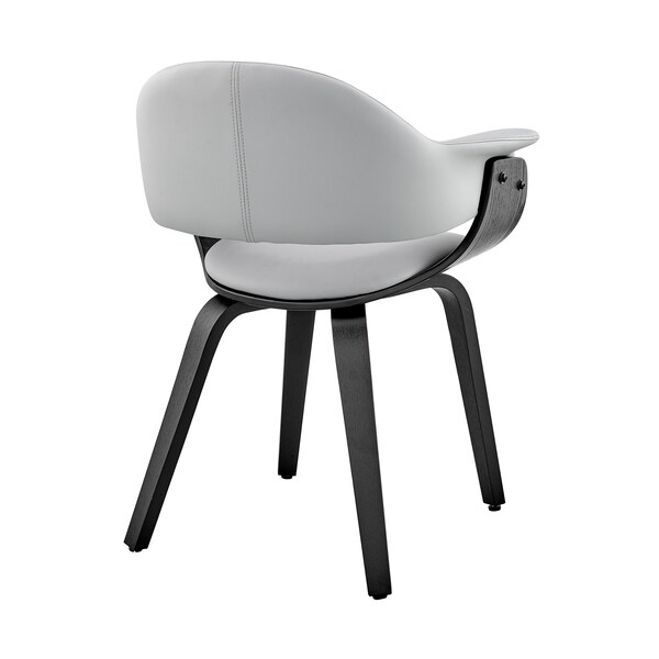 Armen Living Adalyn Gray Faux Leather and Black Wood Dining Room Accent Chair - LCADCHBLGR