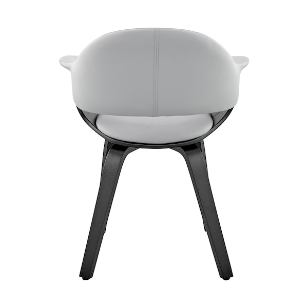 Armen Living Adalyn Gray Faux Leather and Black Wood Dining Room Accent Chair - LCADCHBLGR