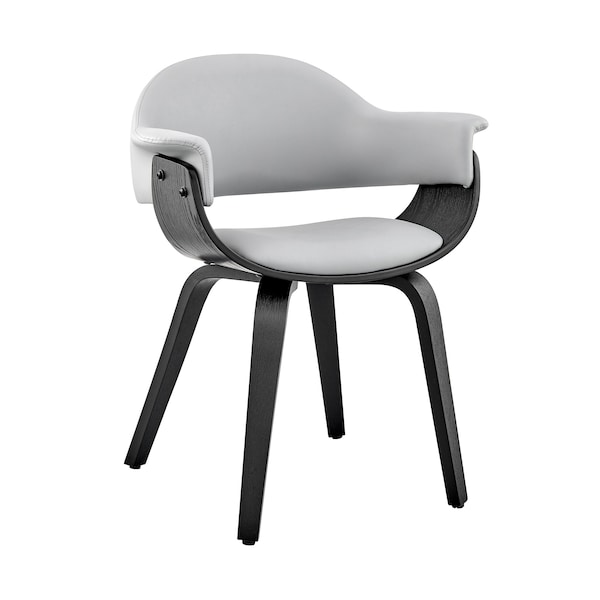 Armen Living Adalyn Gray Faux Leather and Black Wood Dining Room Accent Chair - LCADCHBLGR