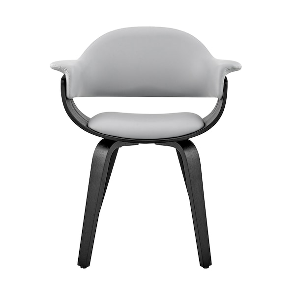 Armen Living Adalyn Gray Faux Leather and Black Wood Dining Room Accent Chair - LCADCHBLGR