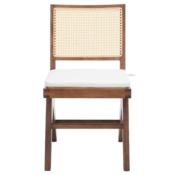 Safavieh Colette Rattan Dining Chair, Walnut & Natural - SFV4132D-SET2