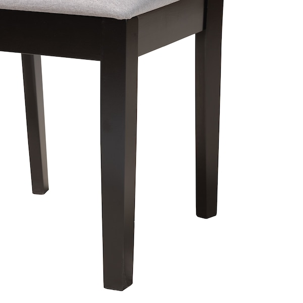 Baxton Studio Genesis Modern Grey Fabric and Dark Brown Finished Wood 2-Piece Dining Chair Set, PR - 230-2PC-13190-ZORO