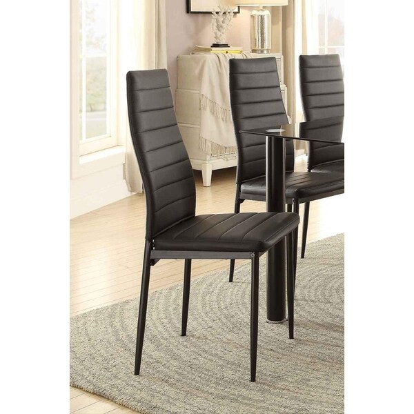 Home Elegance 38.5 x 19.75 x 16.5 in. Florian Side Chair - Black - 5538BKS
