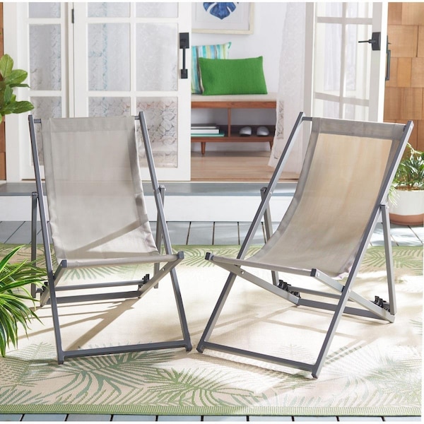 Safavieh Breslin Sling Chair, Grey, 2PK - PAT9040B-SET2