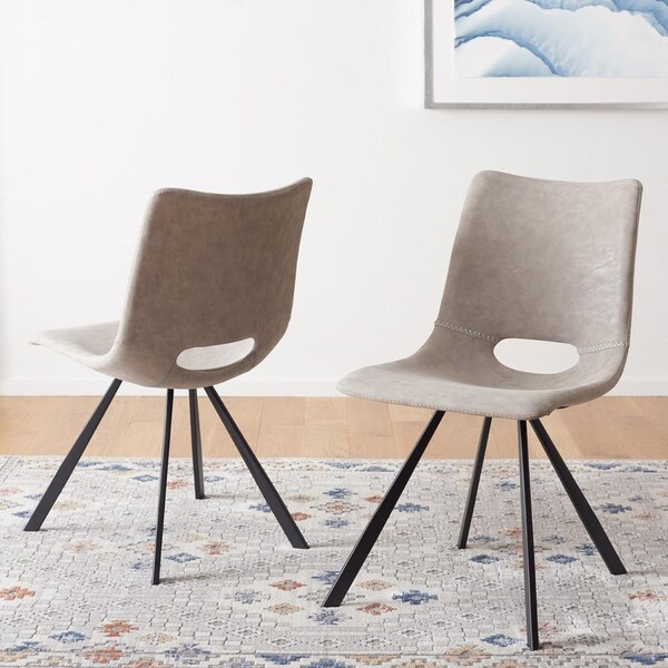 Safavieh 23.8 x 19.3 x 33 in. Mika Dining Chair, Stone & Black, 2PK - DCH3009A-SET2