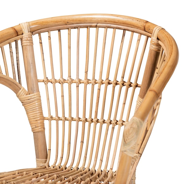 Baxton Studio Alleta Modern Bohemian Natural Brown Rattan Dining Chair, PK2 - 210-2PC-12719