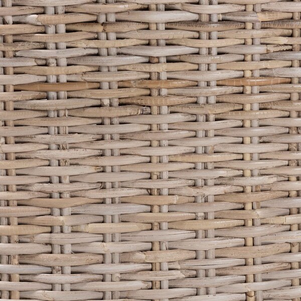 Bali & Pari Lara Bohemian Grey Kubu Rattan and Mahogany Wood Dining Chair - 245-13719-ZORO